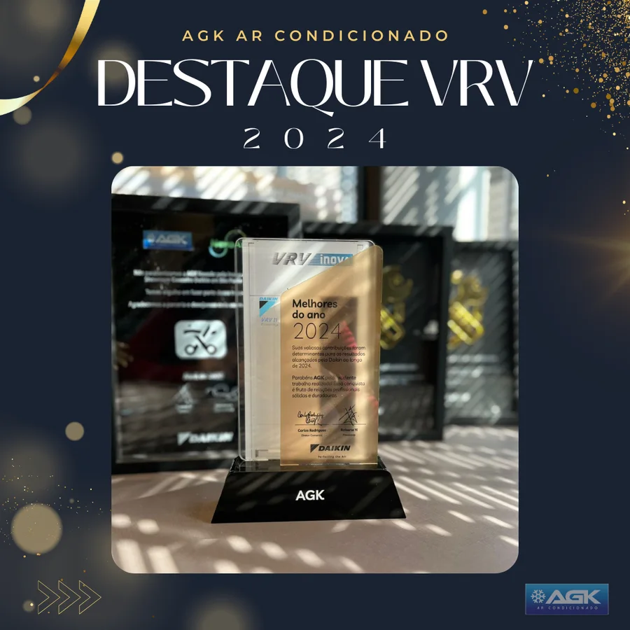 Destaque VRV 2024 com fotografia do troféu recebido pela AGK